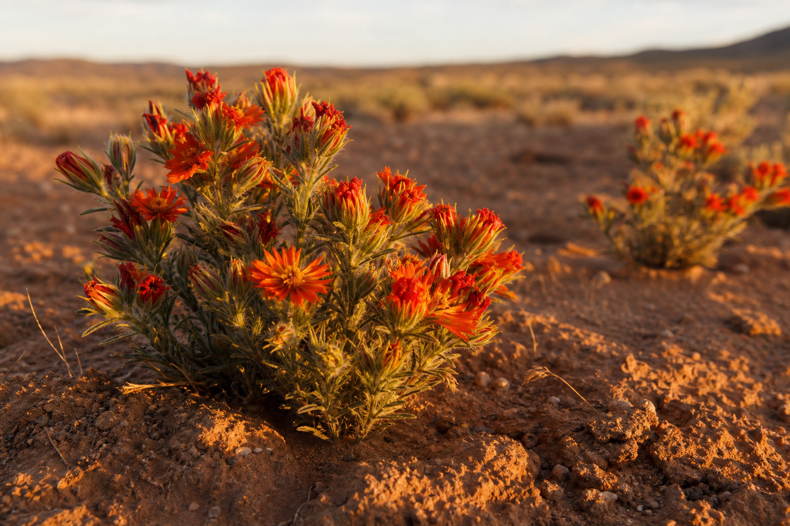 Desert wildflowers blooming in New Mexico high desert